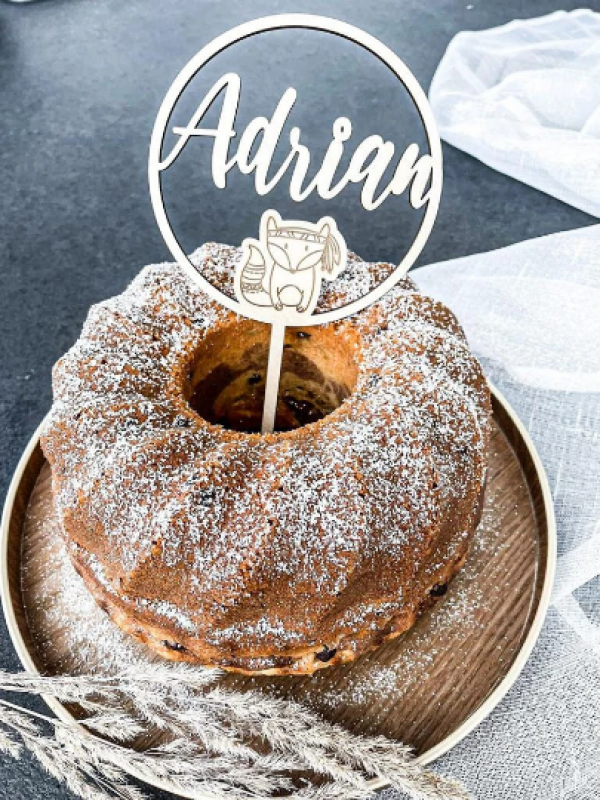 Caketopper Name und Tier